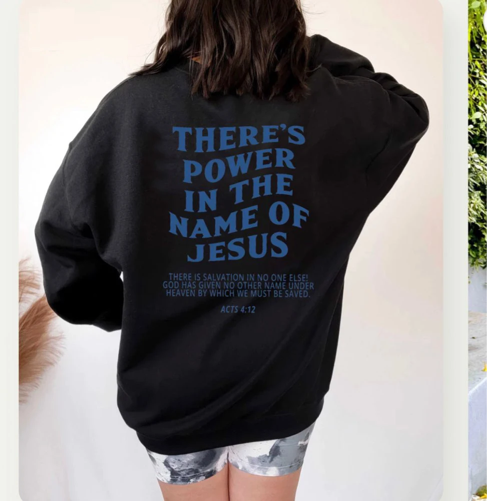 

Женский джемпер с надписью «It Is Power In The Name Of Толстовка с принтом Jesus»