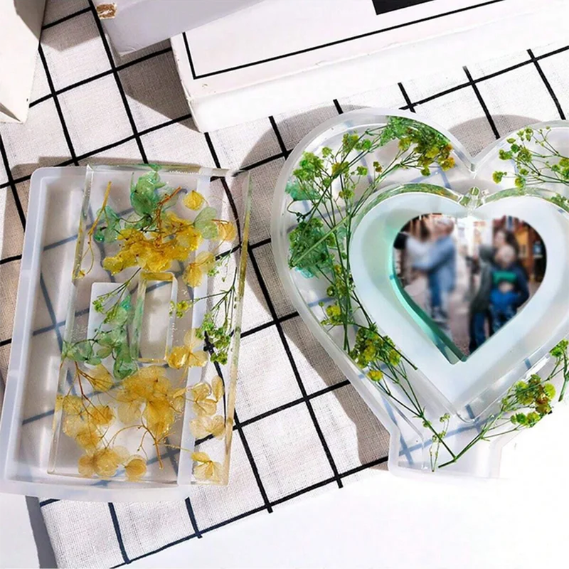 1set Resin Photo Frame Mold Set for DIY Casting Epoxy Mould