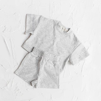 Toddler Baby Boys Clothes Fashion Summer Outfit Sets Short Sleeve Solid Color Tops  Shorts 2PCS Casual Kids Clothes  Suit