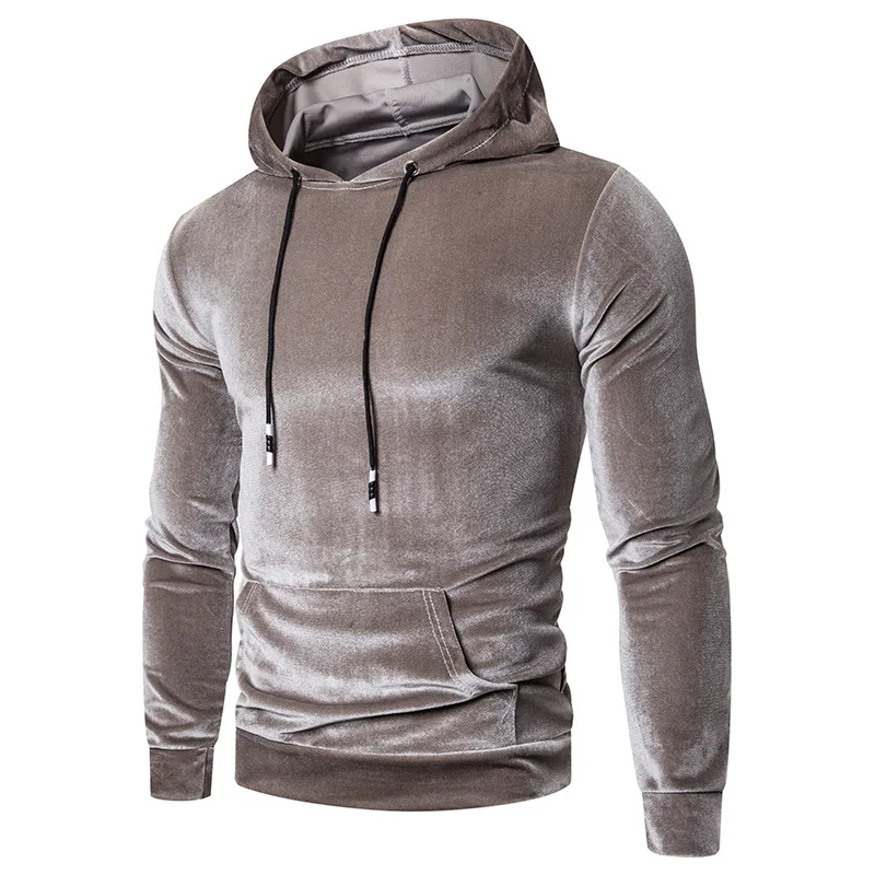 

Silver Gray Velvet Hoodies Mens Sweatshirts 2023 Casual New Long Sleeve Sweatshirt Hoodie Men Hip Hop Streetwear Sudaderas