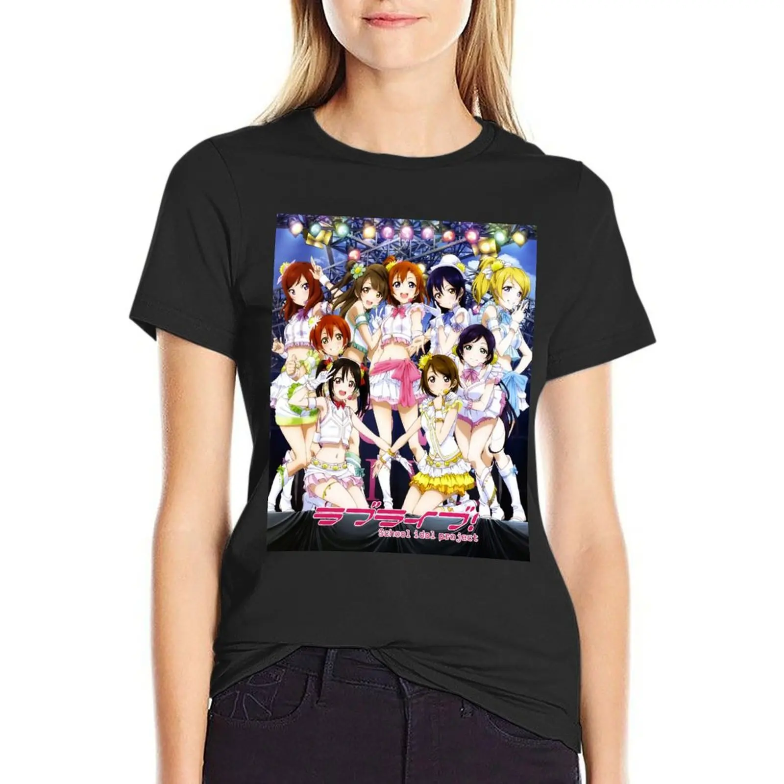 Love Live! First Live T-Shirt Blouse hippie clothes cat shirts for Women