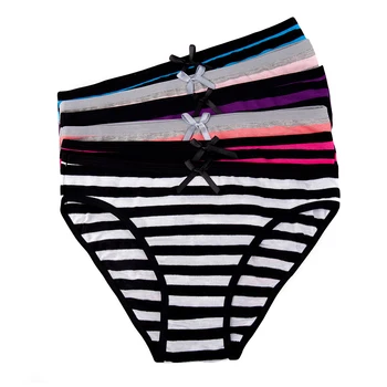 Intimo donna Slip in cotone da donna Solido fiocco carino Vita bassa Mutandine sexy da donna Lingerie ML XL 5 pezzi / lotto