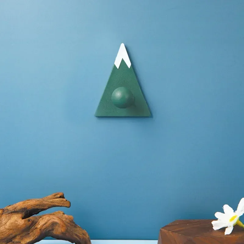 1 Set Nordic Mountain Shape Clothes Hanger Fujiyama Wall Mounted Coat Hook Self Adhesive Hook Clothes Children Room Decor Hanger 2