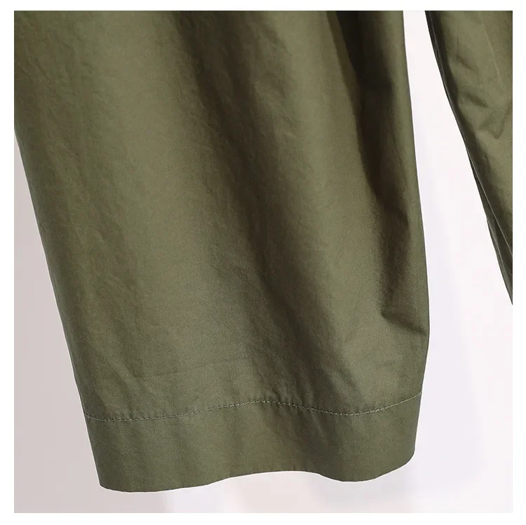 2024 frauen Retro Japanischen Arbeit Stil Geerntete Hosen Neutral Lose Elastische Taille Große Laterne Breite Bein Hosen Streetwear Frauen – Detail 15