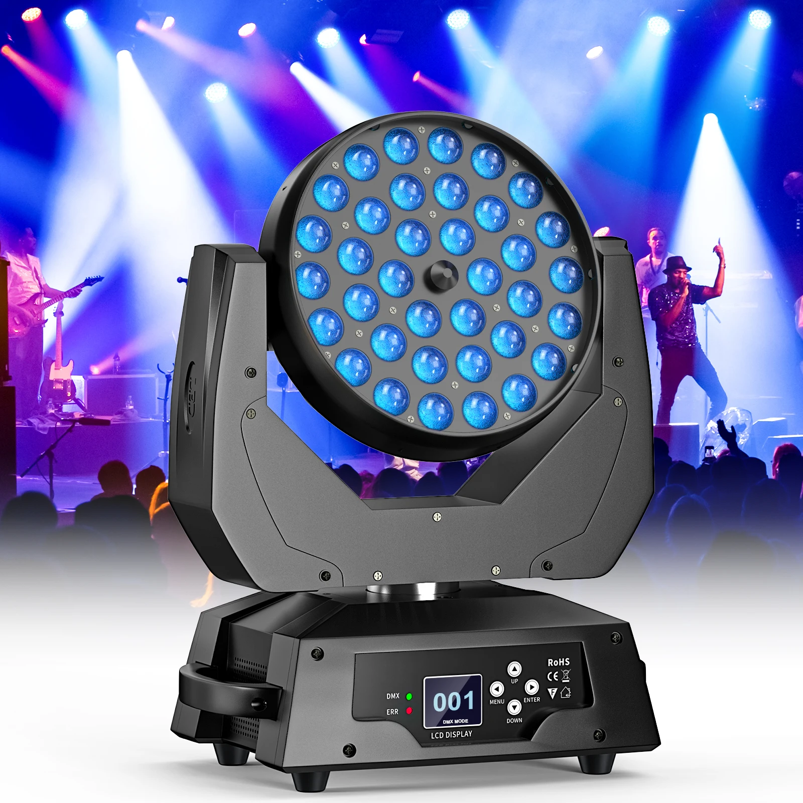 

36 LED 4-in-1 RGB Lights Par Disco Light DJ Stage HOLDLAMP DMX 16 Channel Light Sound Activated for Nightclub Party Disco