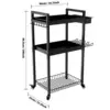 Power Tool Organizer Cart Rolling Tool Cart Shelf for Office Garage Workshop 6