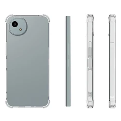 Clear Air Cushion Silicone Bumper TPU Back Cover Soft Phone Case for Sharp Wish3 (Airbag Clear Case)