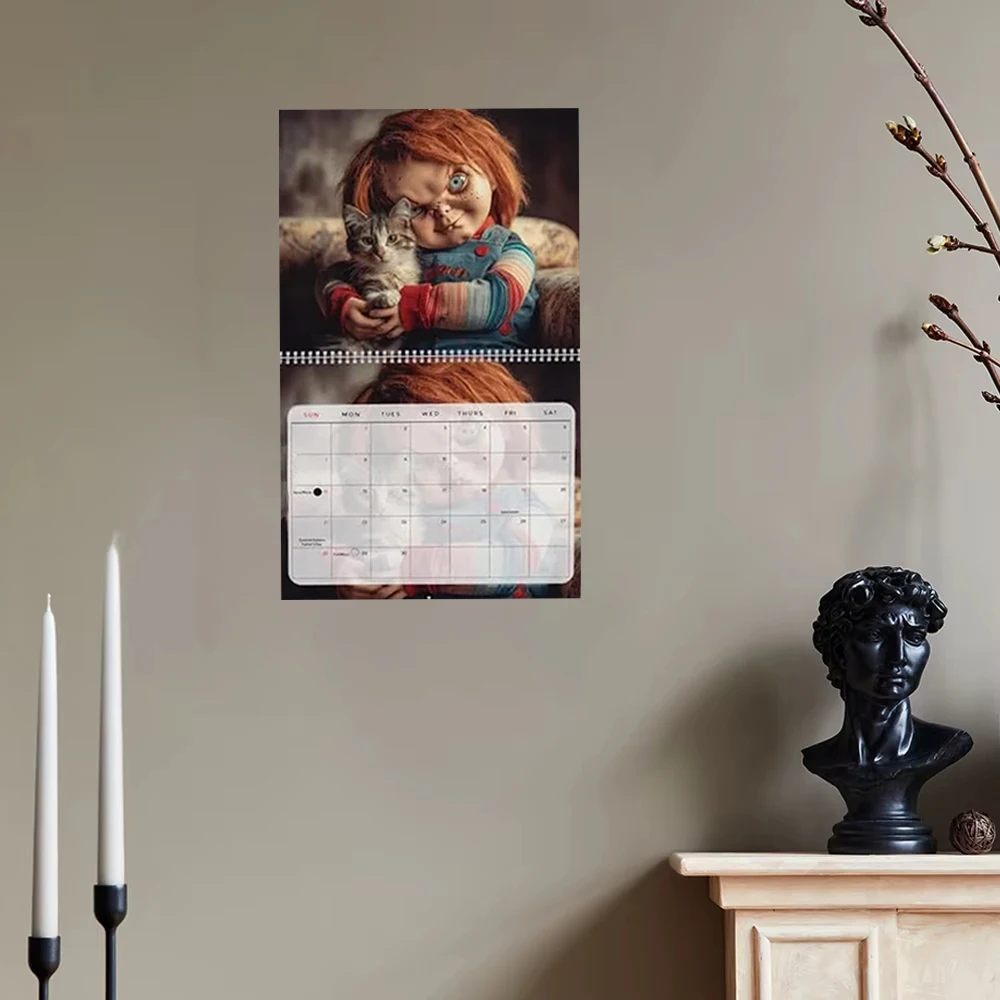 Annual Dark And Cute Pet Guide Terrifying Moments 2026 Calendar A Double Blow of Horror Atmosphere And Healing Cat Style