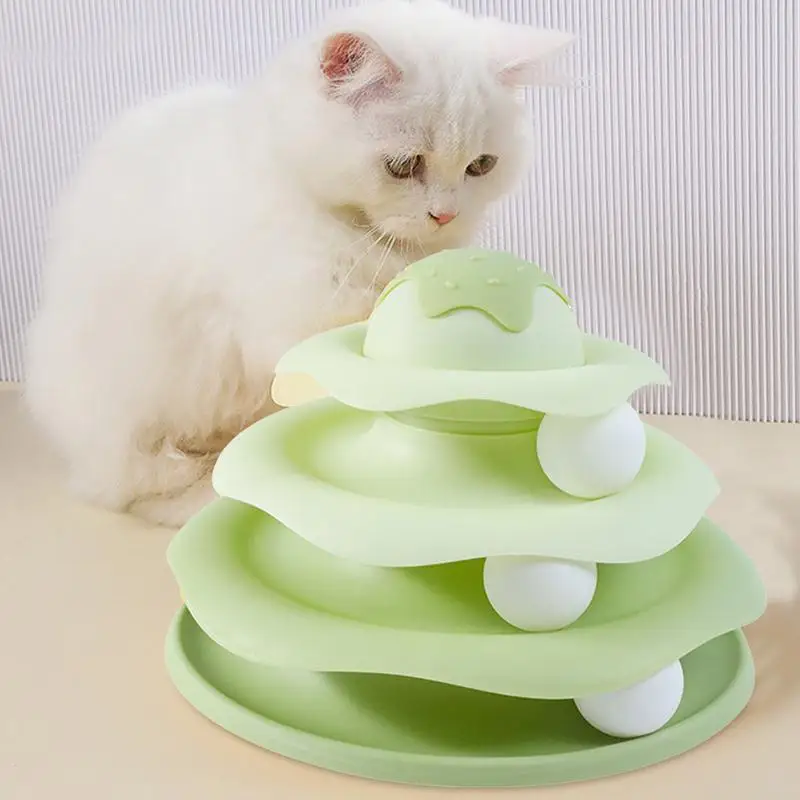

Игрушечный мяч для кошек Вращающаяся башня дизайн мороженого вращающийся игрушечный мяч для кошек 3 уровня веселая и стимулирующая игрушка для кошек мячи для тренировки