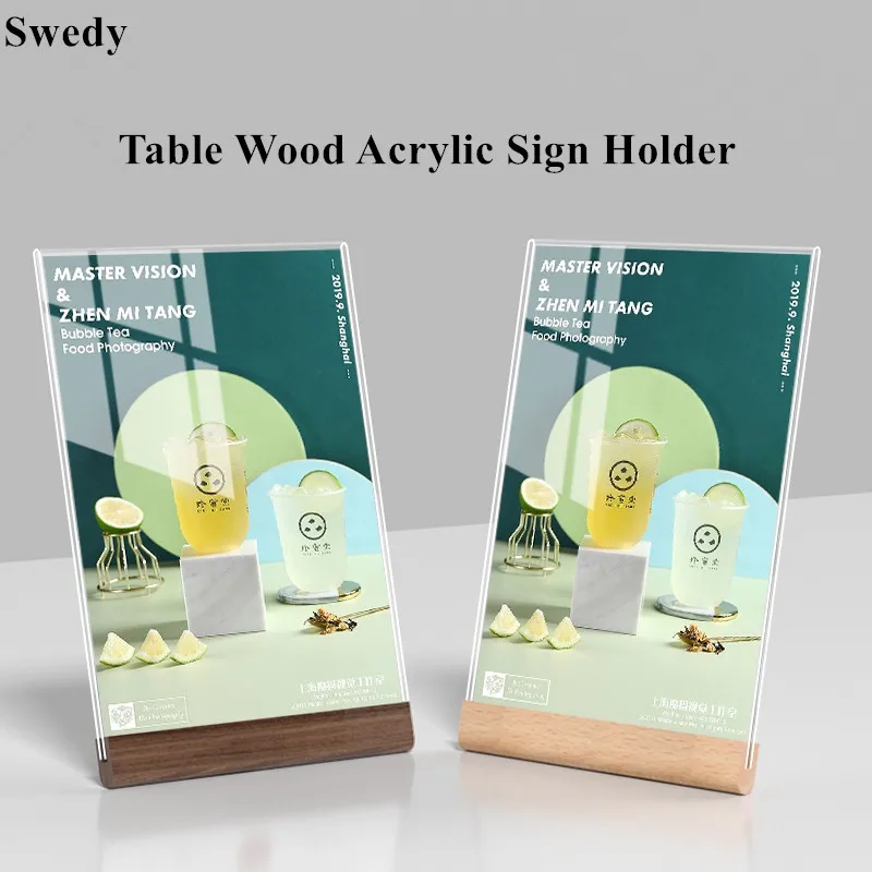 A6 100X150MM Clear L Shape Acrylic Sign Holder Stand Table Number Menu Paper Card Holder Display Stand Picture Photo Frames transparent acrylic perspex magnet photo block picture frame clear desk sign label price tag holder table top frame double side