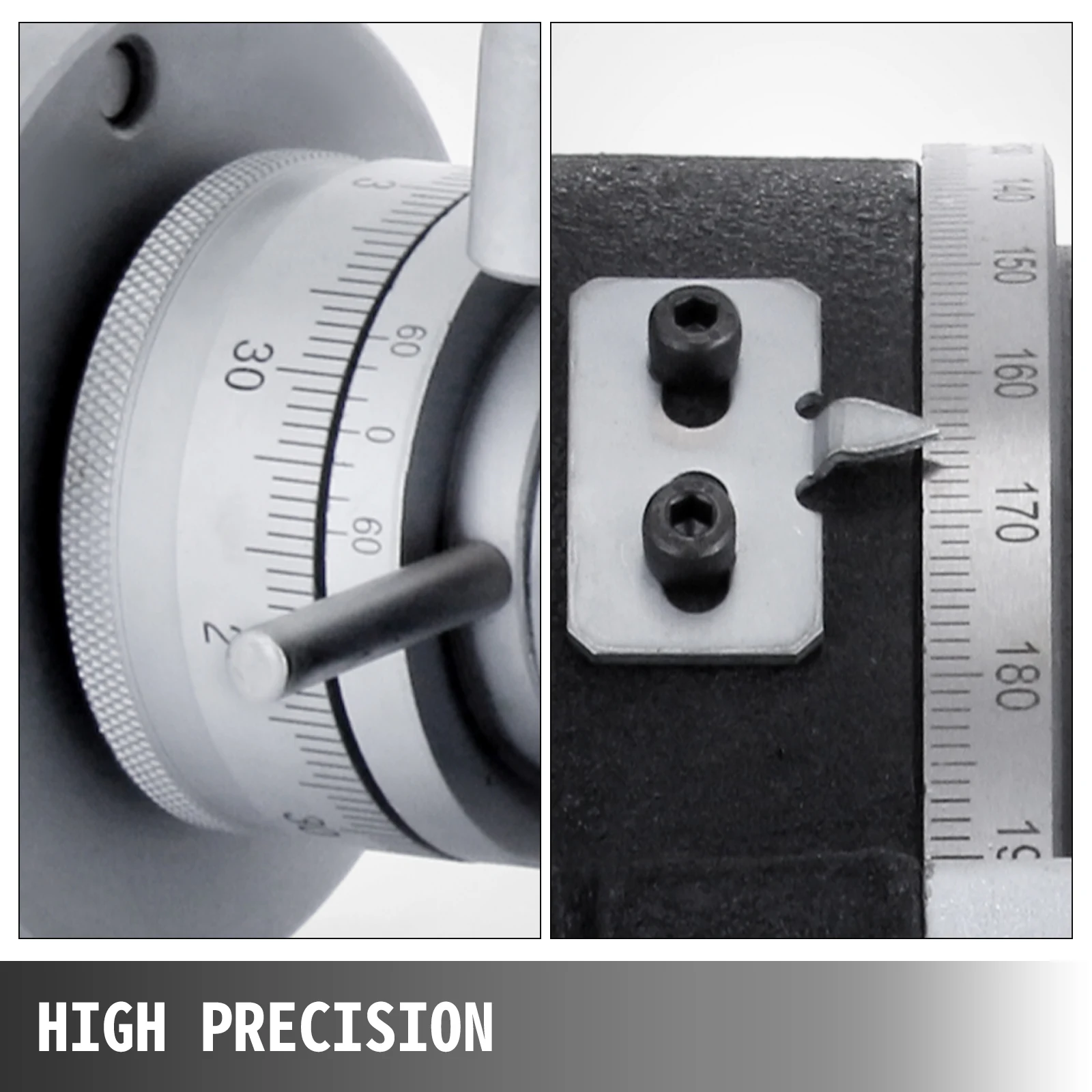 VEVOR 150mm/5.9in svislý & vodorovný rotační stůl nastavitelný dělící talíř rejstřík systém dělící hlava pro frézování stroj