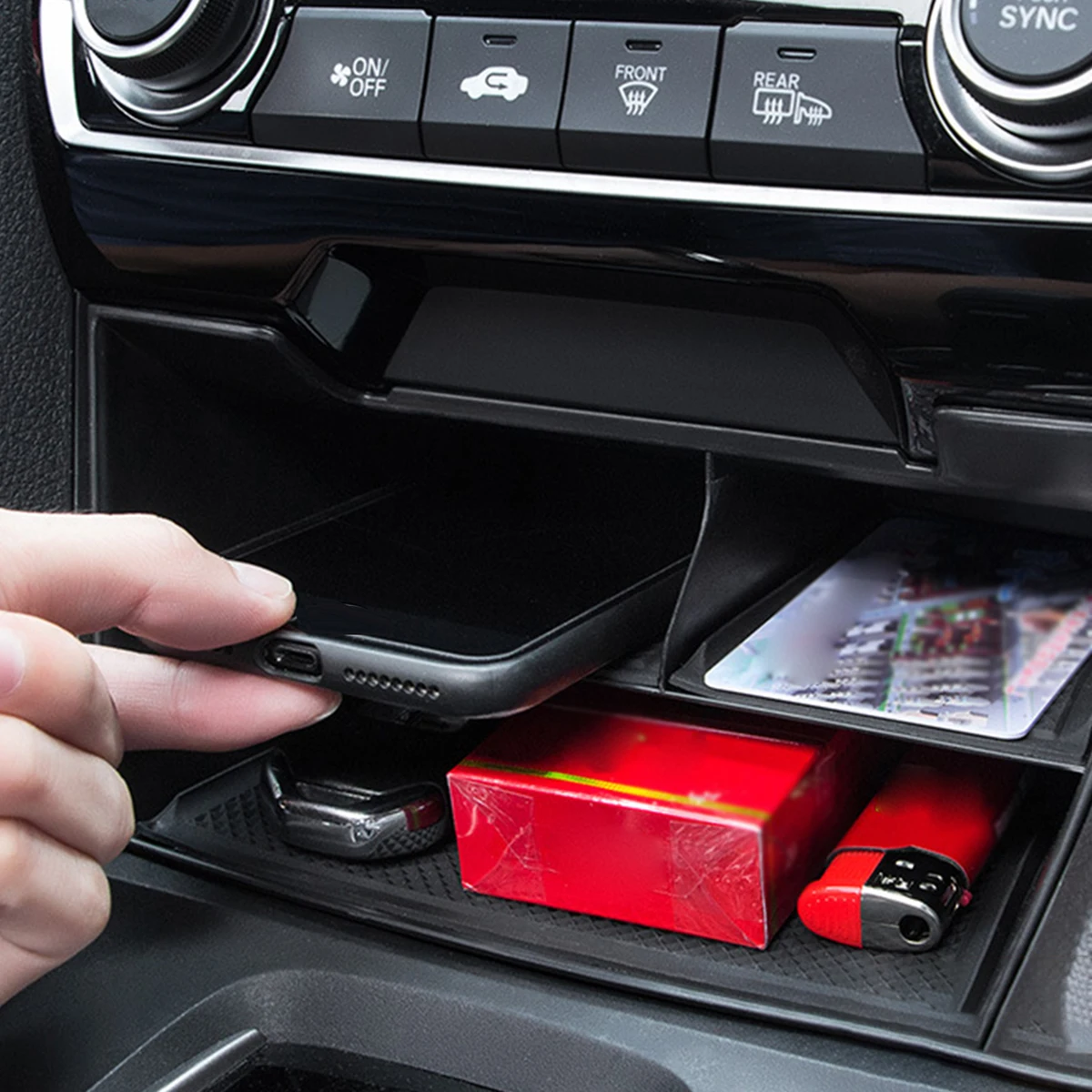 Car Center Console Organizer High Performance Cards Organizer Replaces Car Center Consoles Storage Box for Civic 10TH Gen