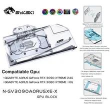 

Bykski 3090 3080 GPU Water Cooling Block for Gigabyte AORUS RTX 3090 3080 XTREME,Full Cover Cooler CPU GPU,N-GV3090AORUSXE-X