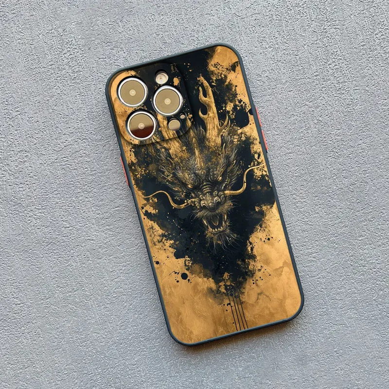Goldene Chinesische Drachen-Handyhülle für iPhone 17 16 Pro Max 11 12 13 14 15 Pro Max Mini 16 14 X XR XS 15 14 Plus Stoßfeste Schutzhülle – Detail 7
