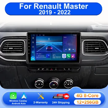 Radio automática para Renault Master 2019 2020 2021 2022, reproductor de vídeo Multimedia para coche, navegación GPS, Carplay inalámbrico, reproductor de DVD sin 2Din 1