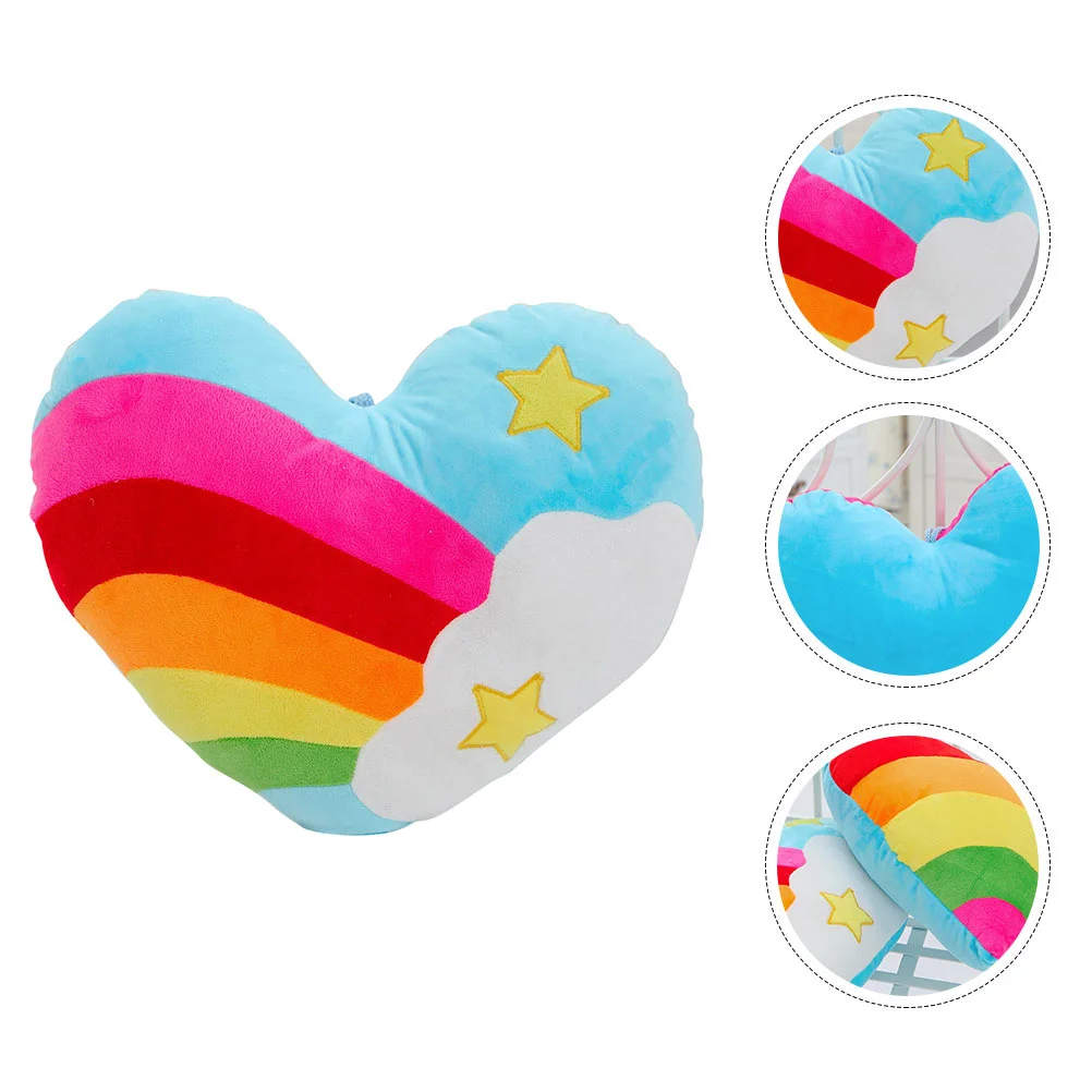 

1pc Rainbow Heart Shape Plush PP Cotton Throw Pillows Cushions (Random Pattern)