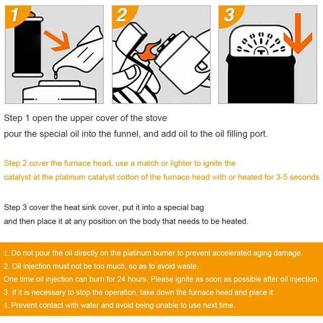 Hordozható Folyékony Üzemanyag Mini Kézmelegítő Újrafelhasználható Kemence Cink Ötvözet Zseb Kézzel Melegebb Praktikus Téli Fűtőégető Szabadtéri Égő - Image 5