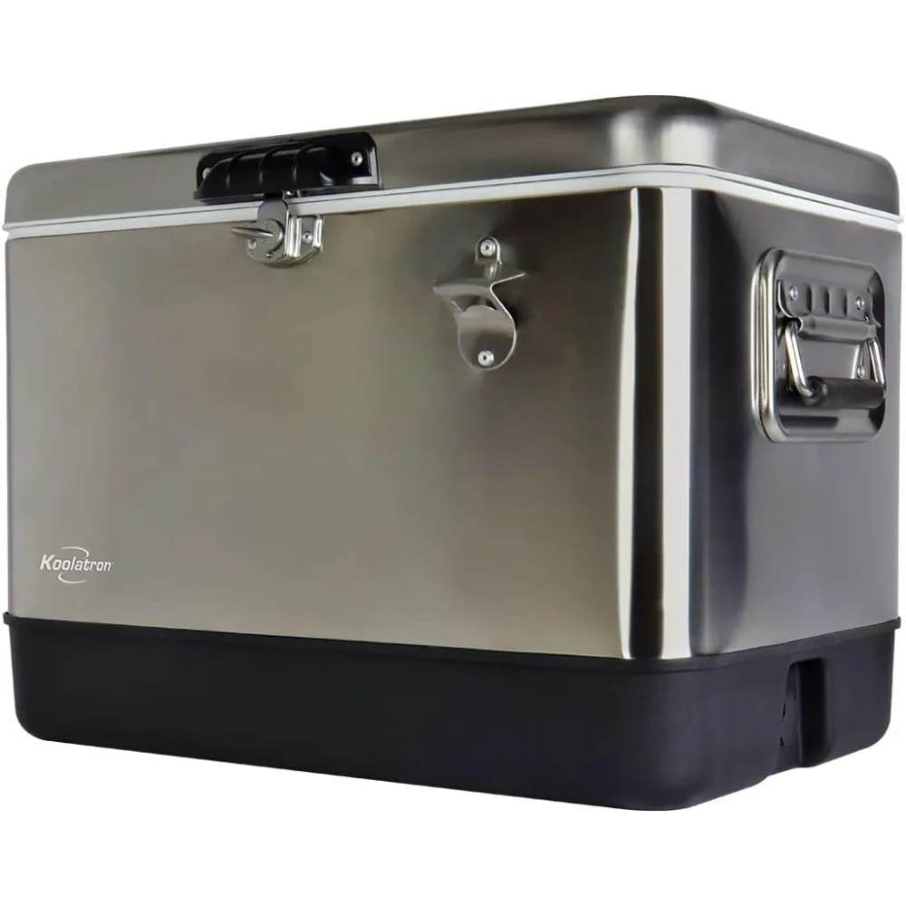 Stainless Steel Ice Chest Beverage Cooler with Bottle Opener, (54 qt), 85 Can Capacity 1