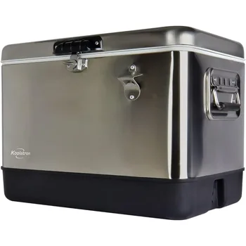 Stainless Steel Ice Chest Beverage Cooler with Bottle Opener, (54 qt), 85 Can Capacity 1