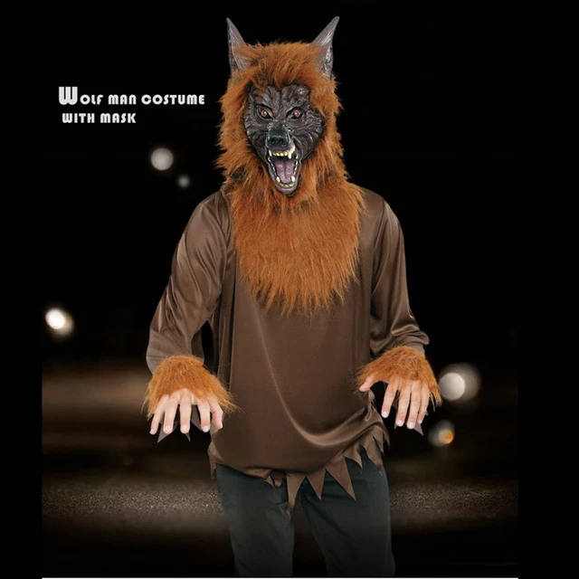 Adulto Halloween lupo uomo con maschera costumi lupo mannaro animale  Cosplay Purim carnevale parata discoteca Bar gioco di ruolo vestito da  partito - AliExpress