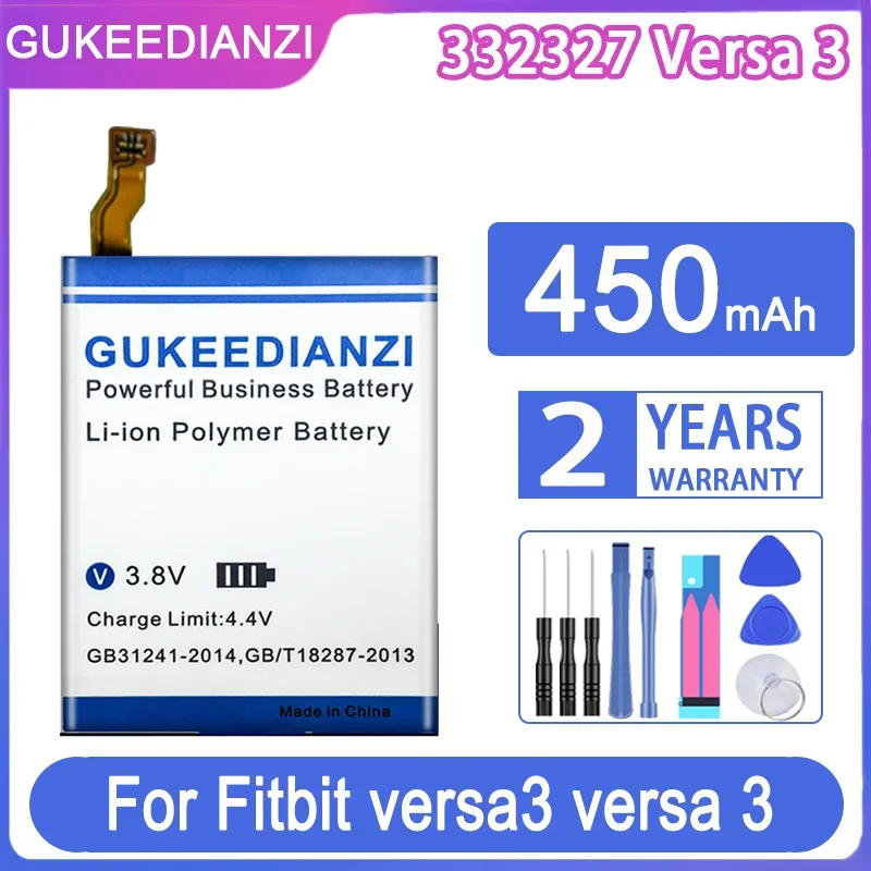 Gukeedianzi Batteria Di Ricambio Muslimah Per Fitbit Versa 3/Sense 352325 One Surge Charge Hr Batterie Muslimate