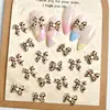 20Pcs New Maillard Color Ribbon Bow Nail Art Accessories Classic Leopard Print Tie Resin Nail Charms DIY Clips Nails Decorations 5