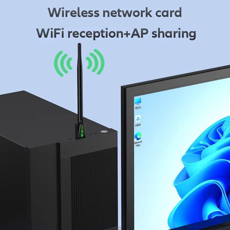 รูปสินค้า อะแดปเตอร์ Wi-Fi 900Mbps + Bluetooth 5.4 สำหรับคอมพิวเตอร์