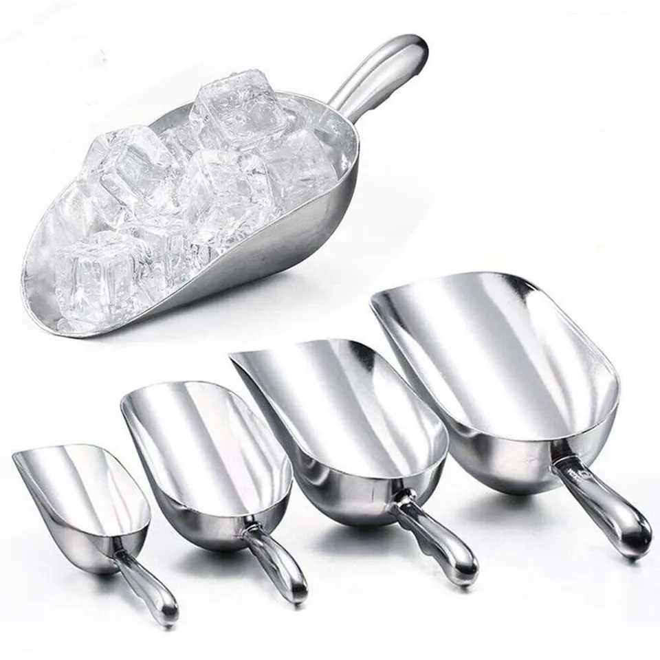 Stainless Steel Food & Ice Scoop - Multipurpose Utility Scooper For Coffee, Candy, Pet Food & More (8oz Size)
