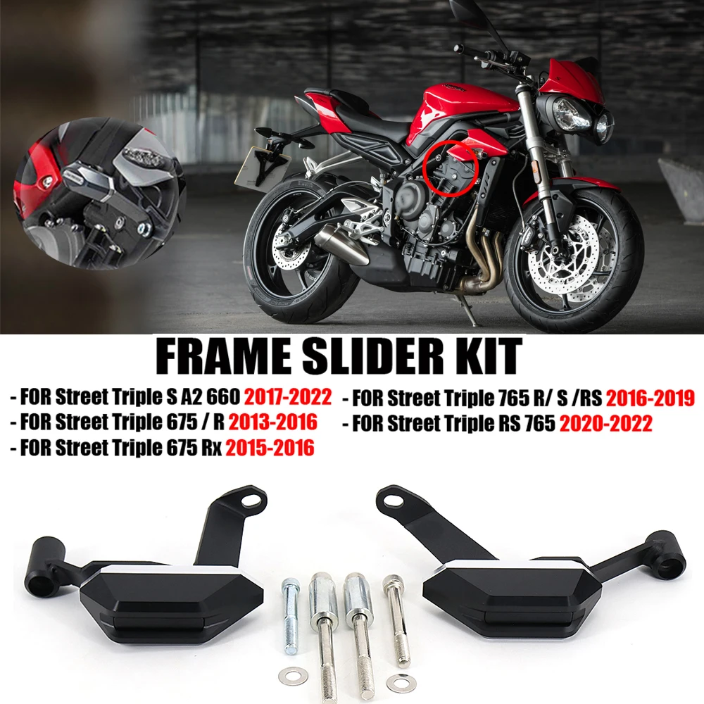 

FOR Street Triple 765 R S RS 765S 765R 765RS RS765 675Rx 675R Motorcycle Engine Guard Crash Frame Slider Kit Falling Protector