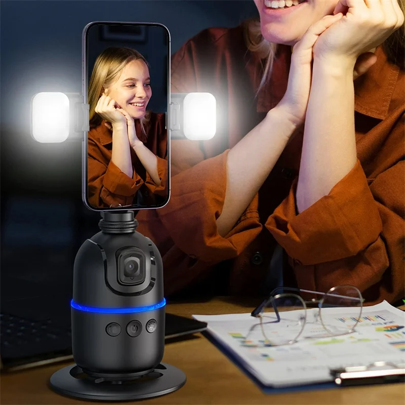 Enhanced Selfie Stick with 360° Auto Face Tracking & AI Gimbal for Videos and Live Streaming