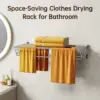 Stainless Steel Clothes Drying Rack Wall-mounted Accordion Retractable Drying Rack with 7 Drying Rods for Laundry Room/Bathroom 1