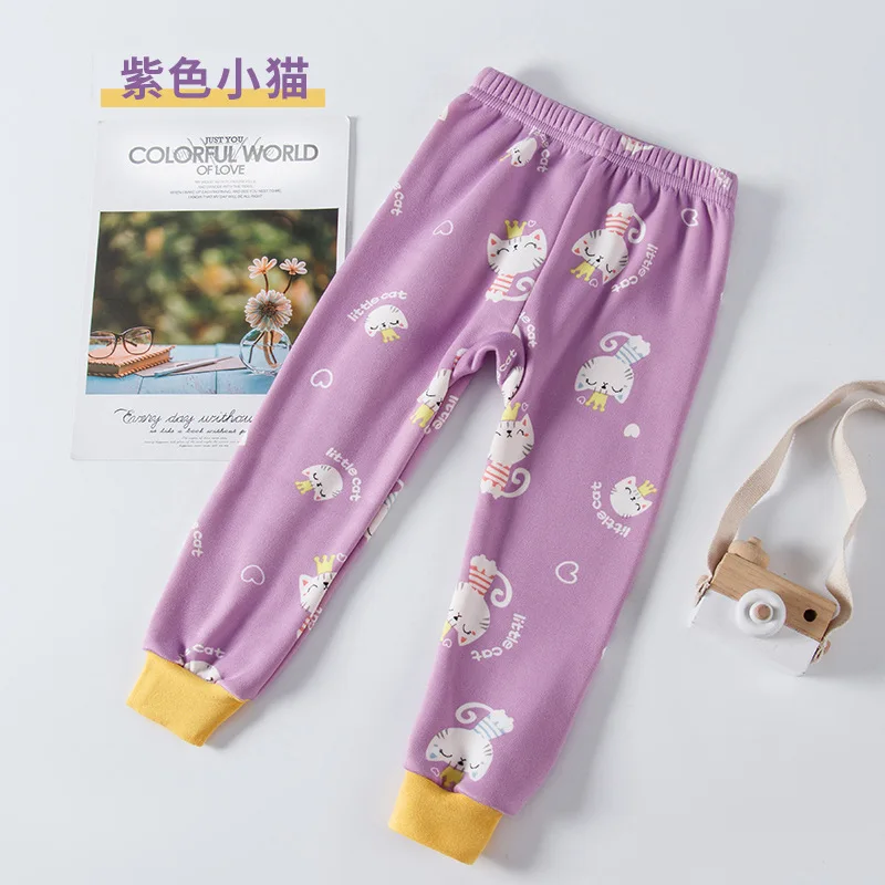 Children Warm Trousers Winter Long Johns Kids Cotton Home Pants Thicken Girls Boys Thermal Underwear Kids Pajamas Pants 1-14Y