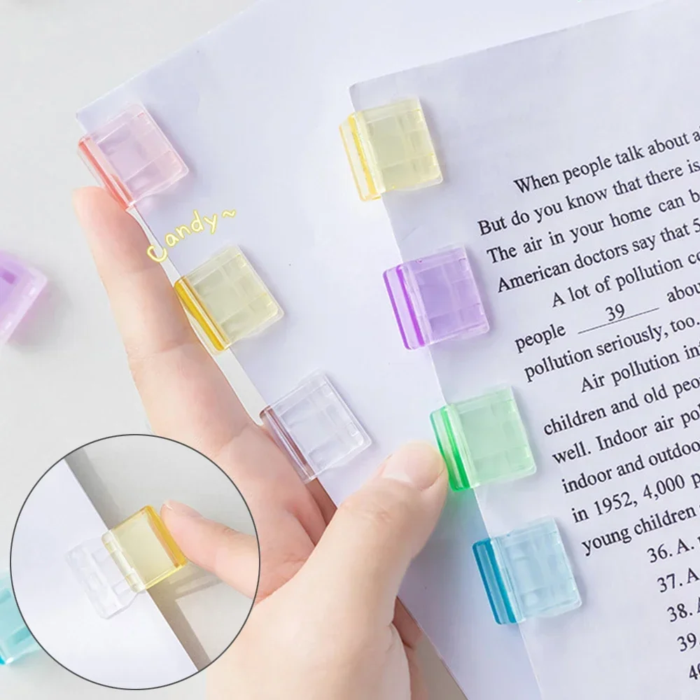 1/20Pcs Staples Paperclip Mini Candy Color Paper Clip Office School Transparent Documents Bookmarks File Index Page Holder Clamp paper clips