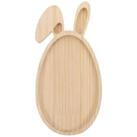 Wooden Pallets Rabbit Ears Egg Tray Child Platter Easter Food Trays Bunny Serving 1