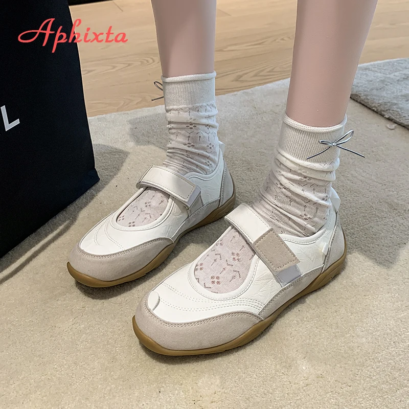 Aphixta Flat With Women Loafers Patchwork Flats Hook Loop Height Increasing Casual Shoes Pink Loafers Comfortable Woman Shoes