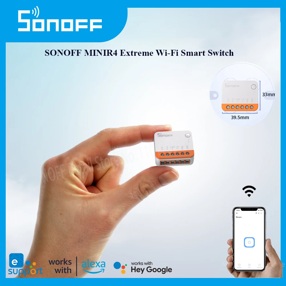 Sonoff Minir4 Wi-Fi Smart Switch 10A Mini Extreme Smart Home Modulo Relè Telecomando Vocale Per Alice Google Assistant Alexa