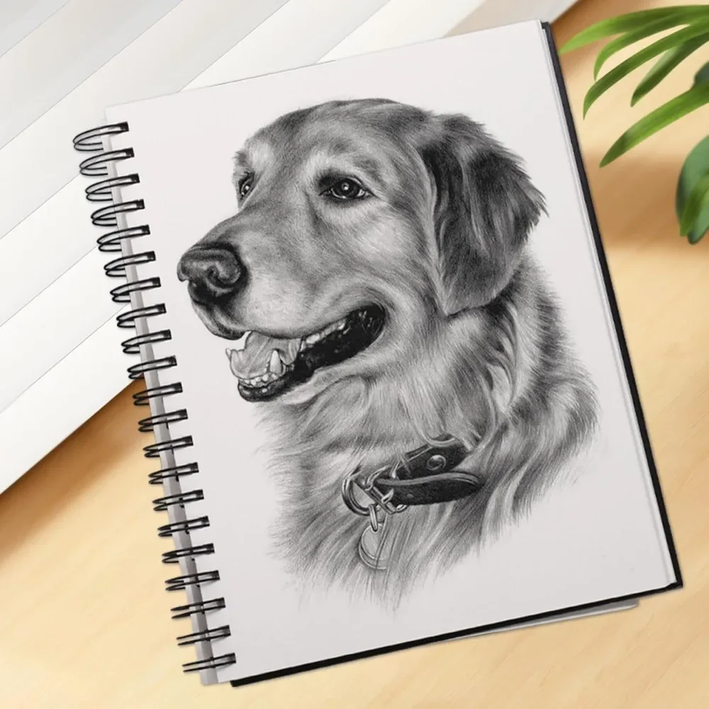 8.5x11 inch hardcover sketchbook, spiral bound sketchbook, 80 sheets of 90gsm inner paper, acid-free painting art paper 6