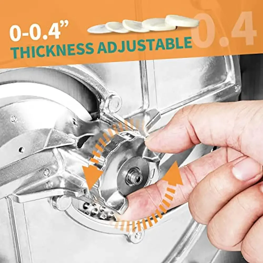 Commercial Electric Vegetable Fruit Cutter Adjustable Thickness Stainless Steel Slicer Manual & Electric Dual Use Ideal Home 3