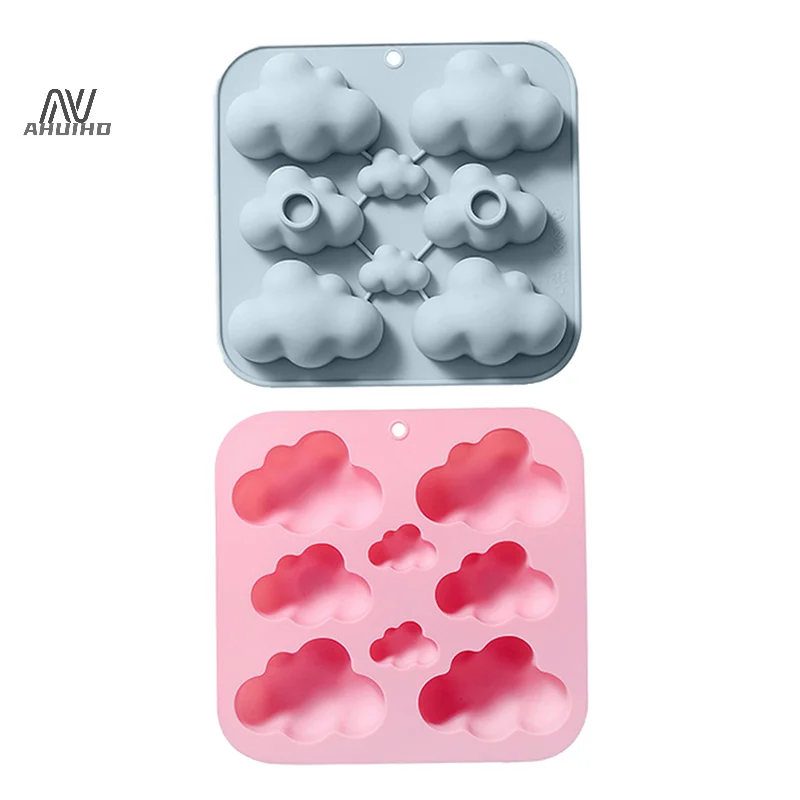 8 Cavities Clouds Silicone Mold Weather Shape DIY Baking Cake Chocolate Fondan Ice Cube Mold Handmade Soap Candle Decoration 1Pc