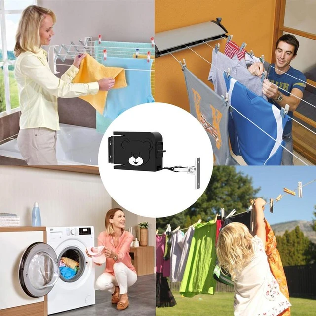 Cloth Line Retracting Indoor Outdoor Laundry Hanger Cloth Drying Rack Heavy  Duty Portable Laundry Line Clothesline For Balcony - AliExpress