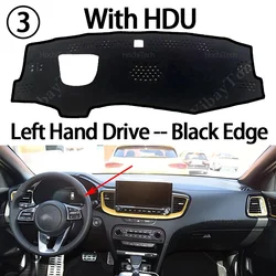 Deluxe Dashboard Cover Anti - Slip Mat Sunshade Carpet Rug - Premium Car Interior Accessory (Left Black With HUD)