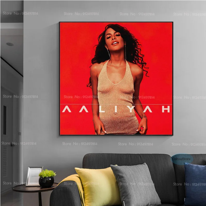 Canvas Painting Aaliyahes Art Rapper Hip Hop Music Album Music Album Star Poster Prints Wall Picture Art Living Home Room Decor