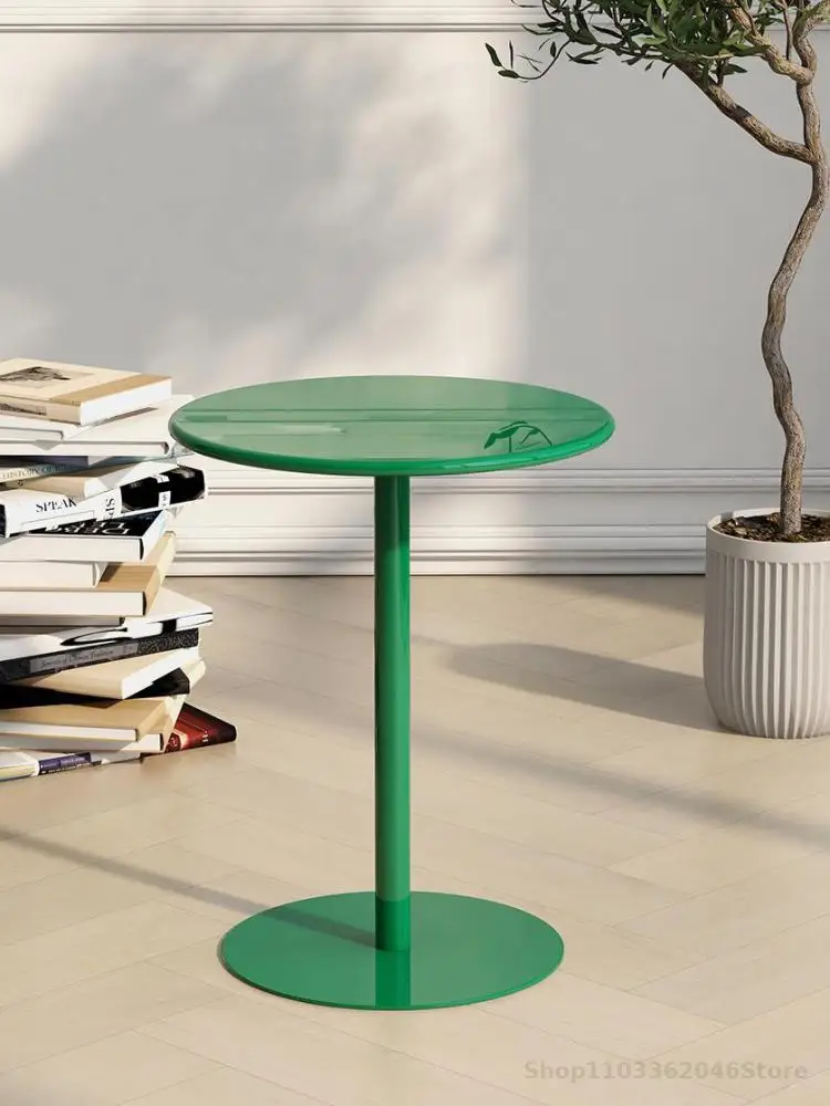 Designer Coffee Table Living Room Sofa Side Table Simple Light Luxury Small Round Balcony Bedroom Round Middle Green