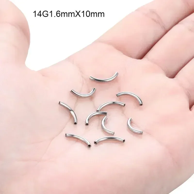 Piercing Jewelry 10 Pcs/Lot ASTM F136 Titanium Internal Thread Brow Piercing Banana Curved Barbell Kit Brow Tragus Lip Ringpe Body Accessories