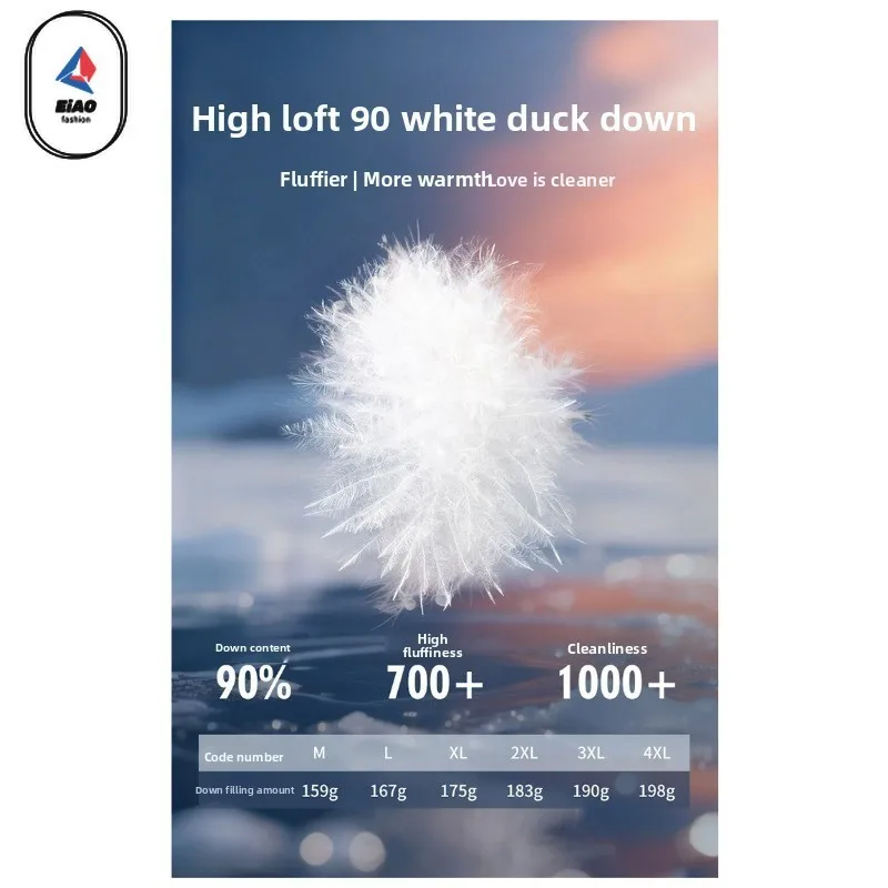 Eiao 2025 Winter New Men Down Jacket Street Luxury Cold-proof Duck Down Parka Outdoor Sports Skiing Warm Puffer Long Hooded Coat