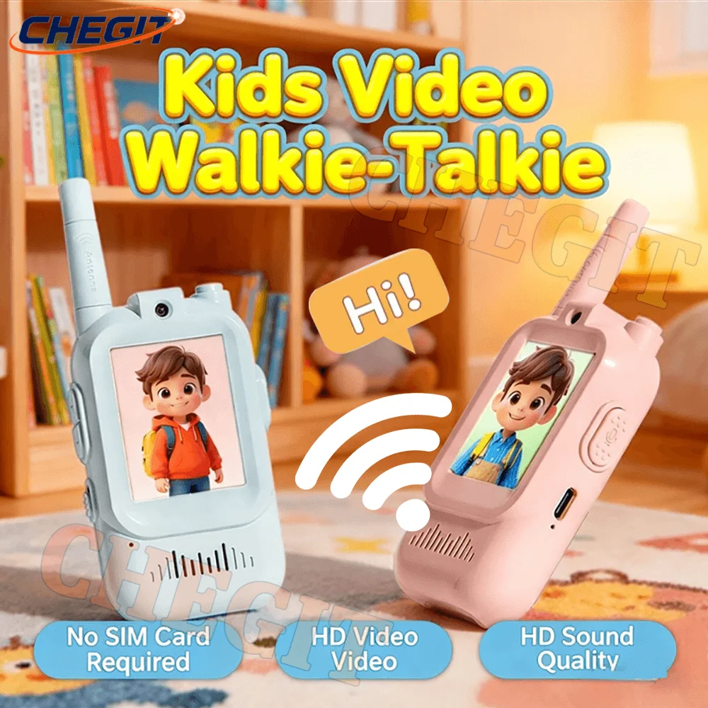Kids Video Walkie Talkie with 2" HD Screen USB-C Rechargeable One-Click HD Call Intercom For Children Gadgets Technology Gift