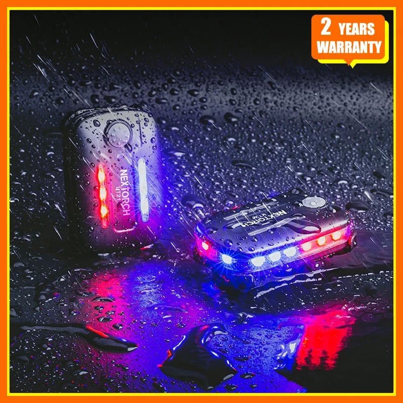 

NEXTORCH UT21 Heavy Motion Sensor LED Shoulder Flashing Light Red Blue Blaster 360°Untuk Penyelamatan Luar Ruangan