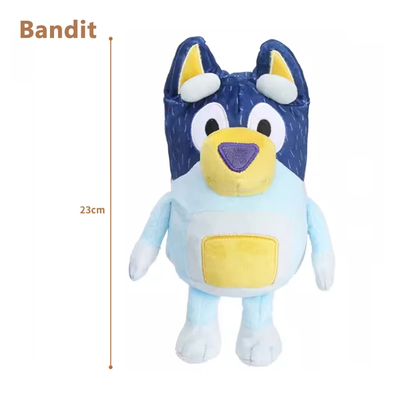 Bluey-peluches de dibujos animados para niños, figuras de Anime, Bingo Bandit, Chilli Bob Chattermax, muñecos de peluche suaves, regalos de cumpleaños, 18/23cm
