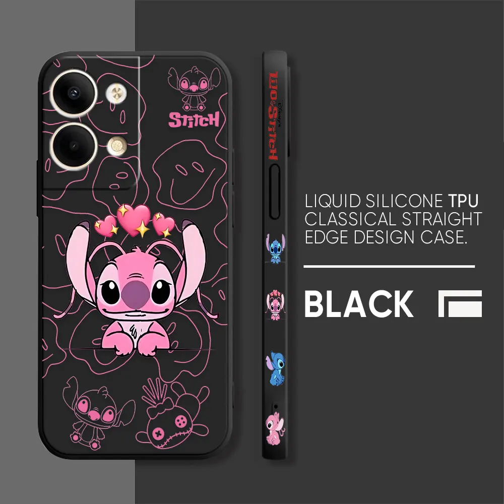 thumbnail image 1 of Case For OPPO RENO 8 7 9 6 7SE 5 4 4SE 4 3 4G 5G PRO PLUS Colour Simple Liquid Silicone Case Lilo And Stitch Angel Couple, 1 of 5