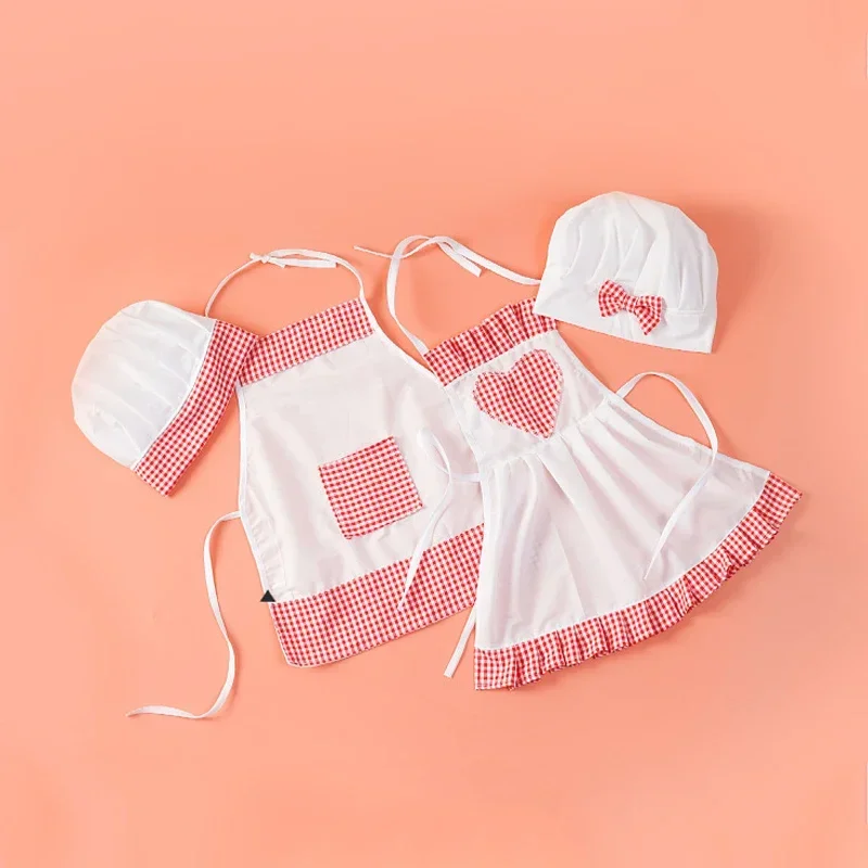 Cute Baby Chef Apron and Hat Set 2 Pcs Infant Kids Cook Costume
